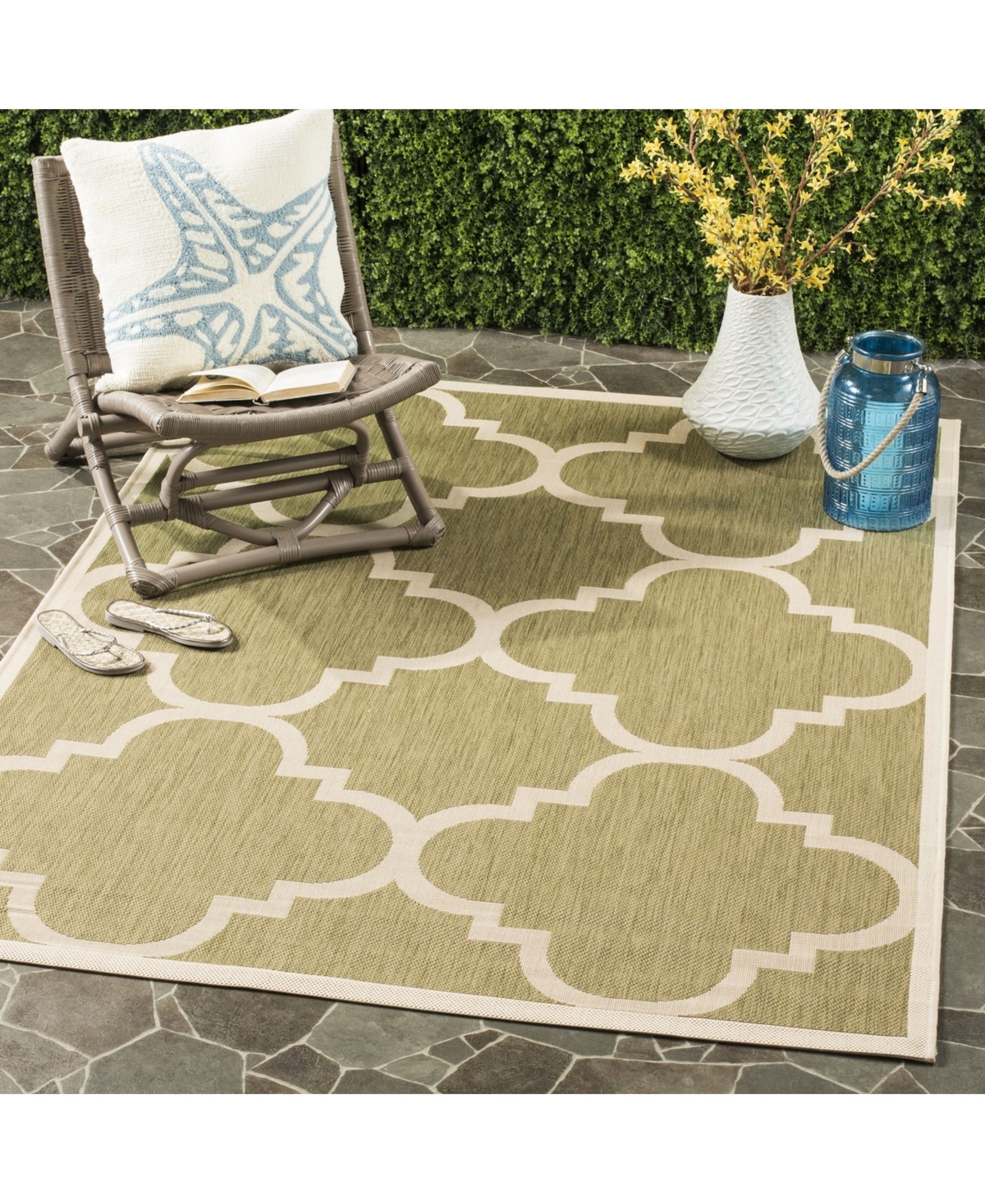Safavieh Courtyard CY6243 and Beige 5'3" x 7'7" Sisal Weave Outdoor Area Rug