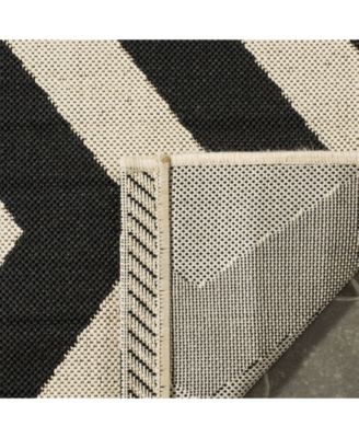 Courtyard CY6245 Black and Beige 5'3" x 7'7" Sisal Weave Outdoor Area Rug