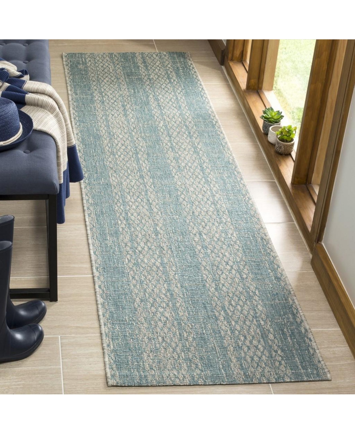 Safavieh Courtyard CY8736 Light Grey and Aqua 2'3