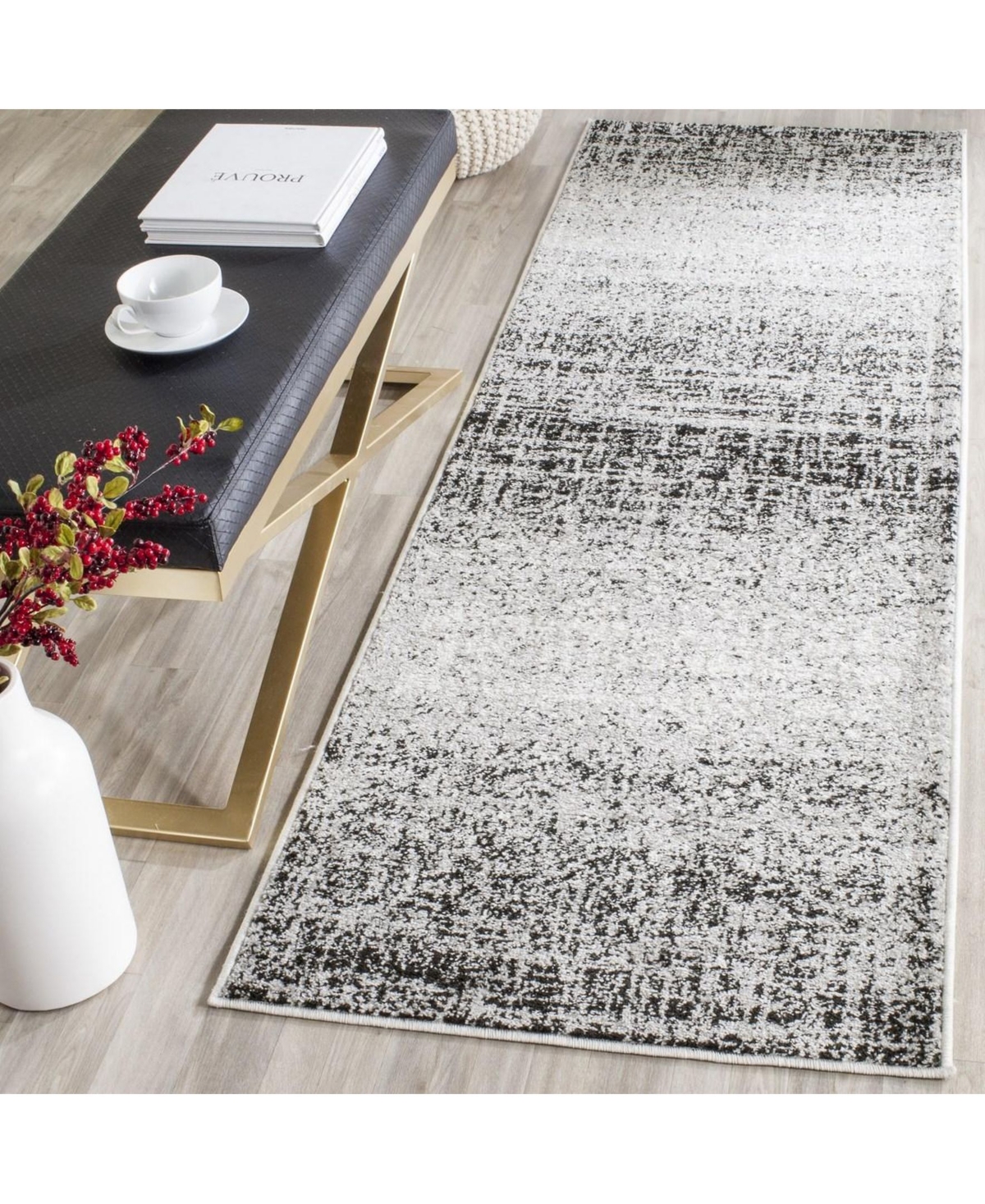 Safavieh Adirondack 116and Black Area Rug - Silver
