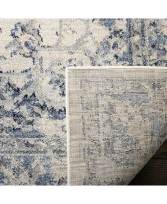 Charleston CHL411 Ivory and Navy 5'3" x 7'6" Area Rug