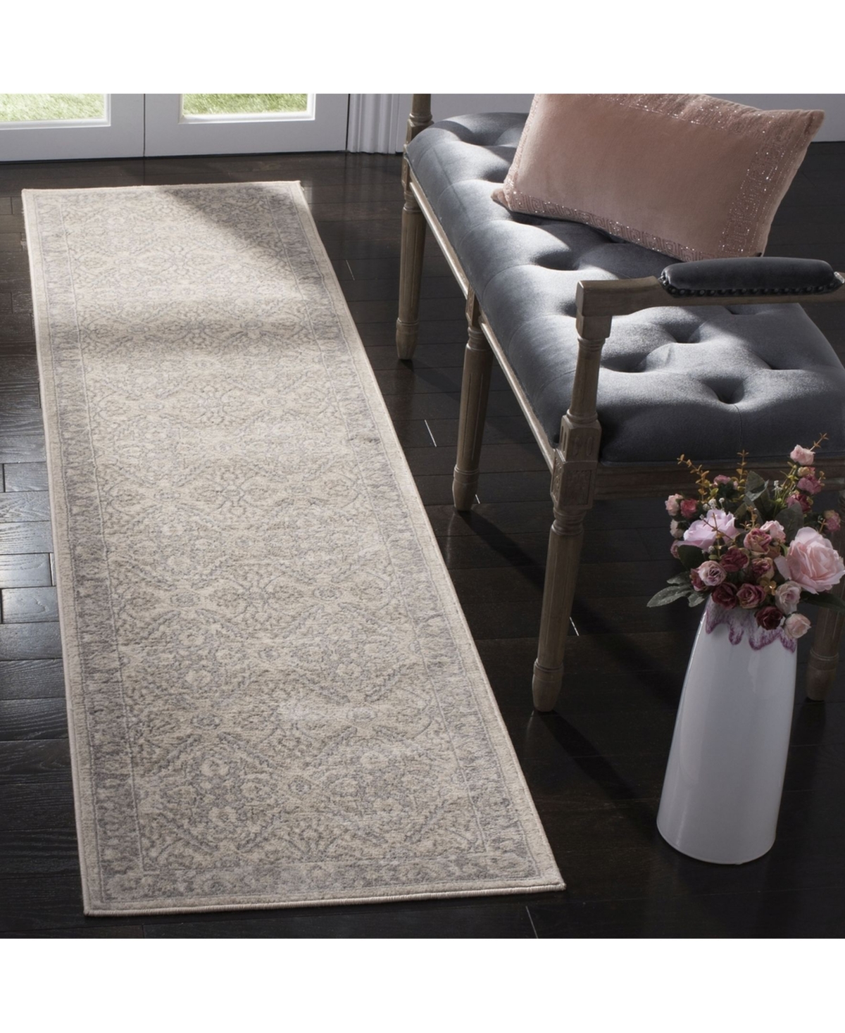 Safavieh Brentwood BNT863and Grey Area Rug - Cream/grey