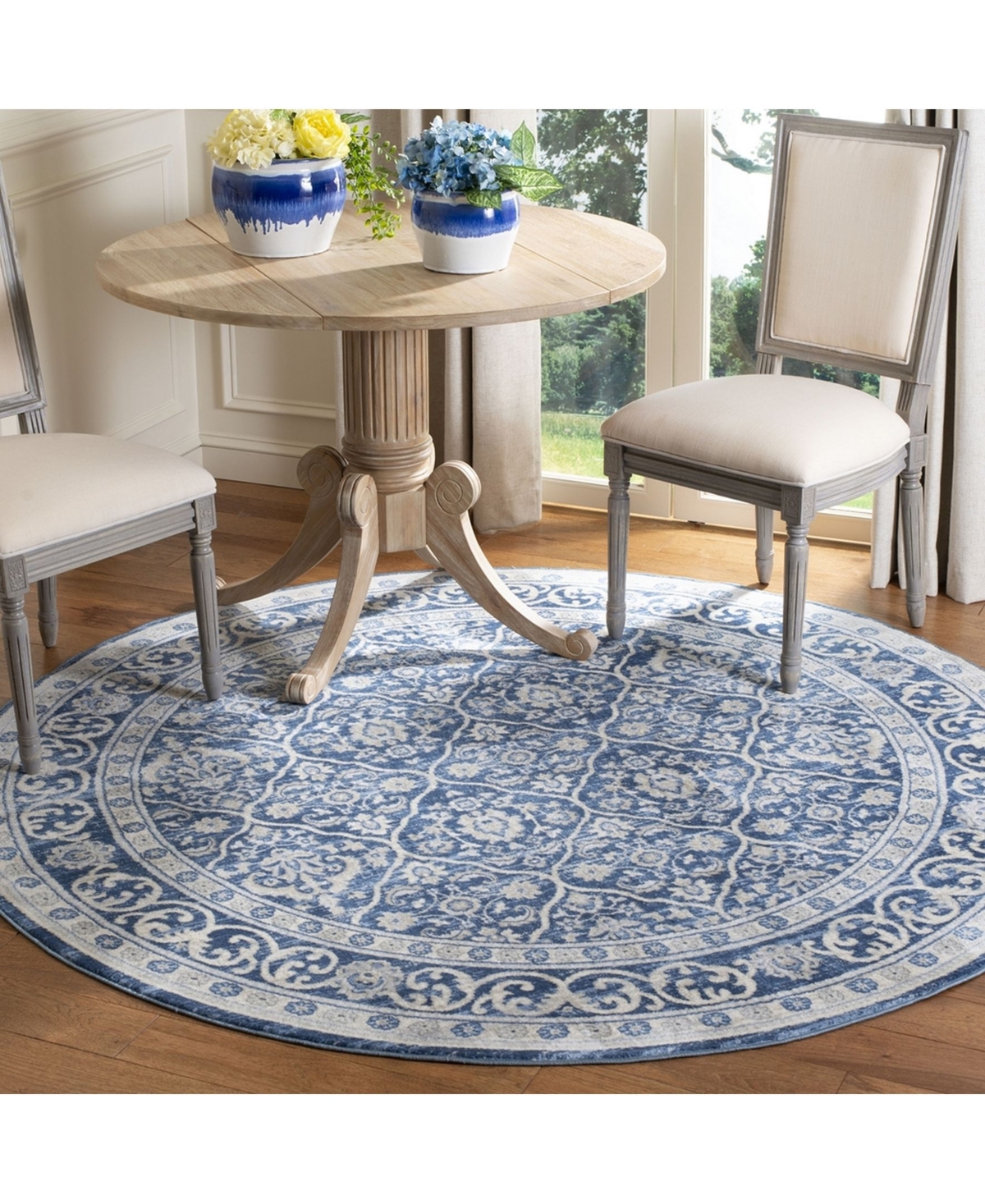 Safavieh Brentwood BNT870and Light Gray x Sisal Weave Area Rug - Navy