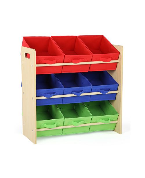 Humble Bee Kids Wood Toy Organizer With 9 Fabric Bins Reviews