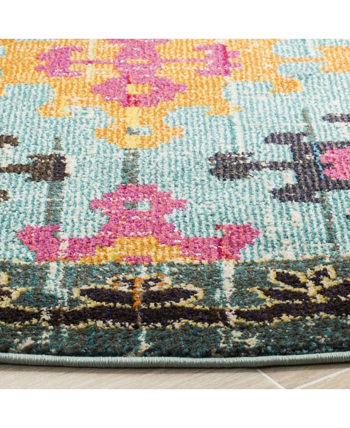 Safavieh Monaco Blue and Multi 6'7" x 6'7" Round Area Rug & Reviews