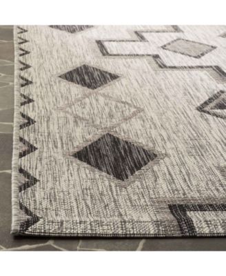 Courtyard CY8533 Gray and Black 5'3" x 7'7" Outdoor Area Rug