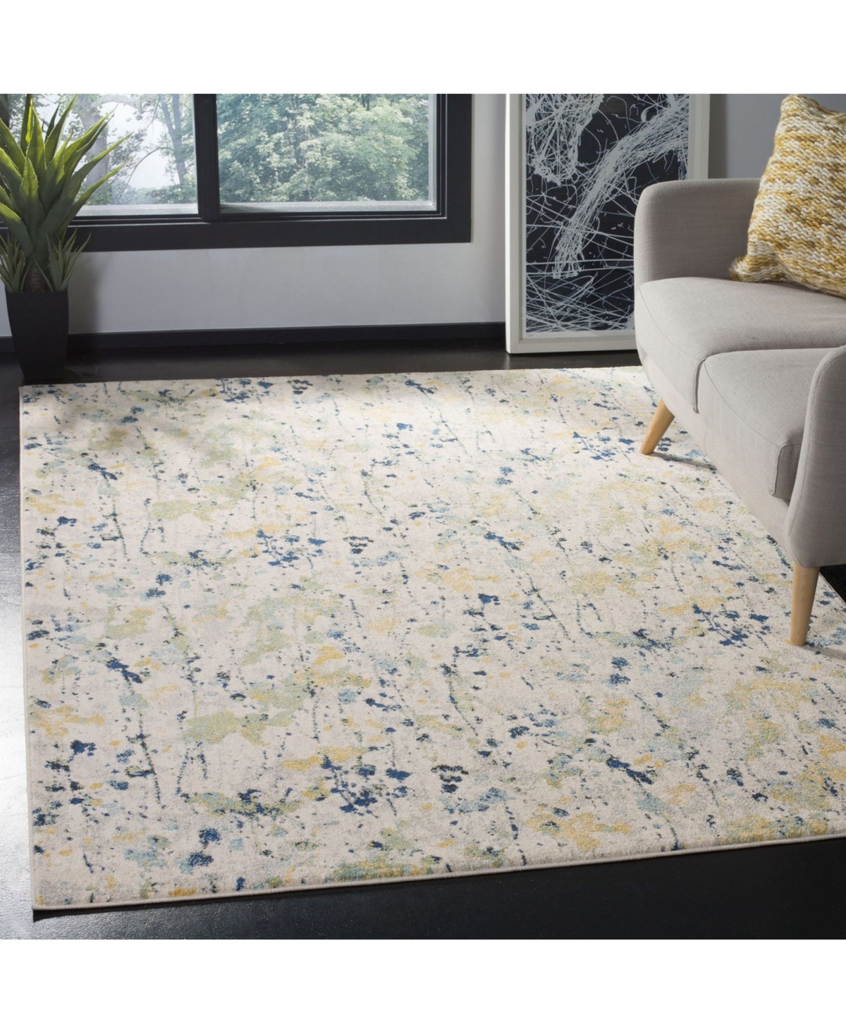 Safavieh Evoke EVK284and Yellow Area Rug - Ivory