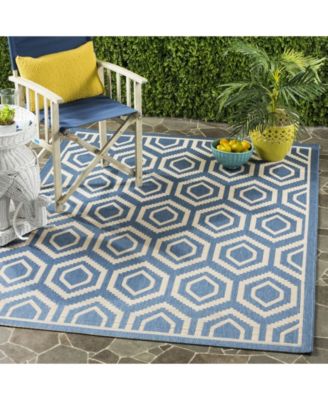 Courtyard MSR1125 Blue and Beige 5'3" x 7'7" Outdoor Area Rug