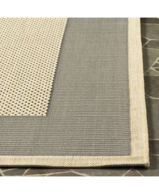 Courtyard CY7987 Gray and Cream 5'3" x 7'7" Sisal Weave Outdoor Area Rug