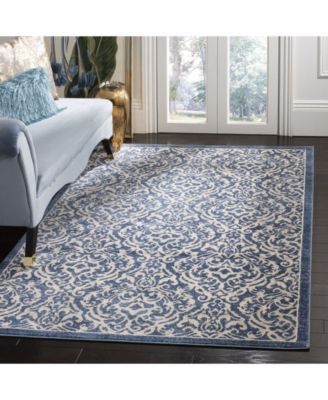Brentwood BNT810 Navy and Creme 5'3" x 7'6" Area Rug