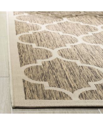 Courtyard CY6914 Brown and Bone 5'3" x 7'7" Outdoor Area Rug