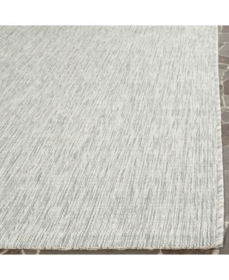 Courtyard CY8576 Gray and Turquoise 5'3" x 7'7" Sisal Weave Outdoor Area Rug