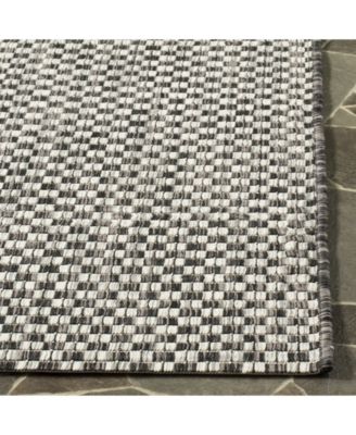 Courtyard CY8653 Black and Light Gray 5'3" x 7'7" Sisal Weave Outdoor Area Rug