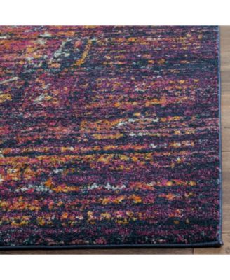 Evoke EVK275 Blue and Fuchsia 5'1" x 7'6" Area Rug