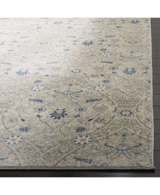 Brentwood BNT860 Light Gray and Blue 5'3" x 7'6" Area Rug