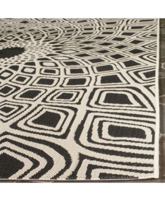 Courtyard CY6616 Black and Beige 5'3" x 7'7" Sisal Weave Outdoor Area Rug