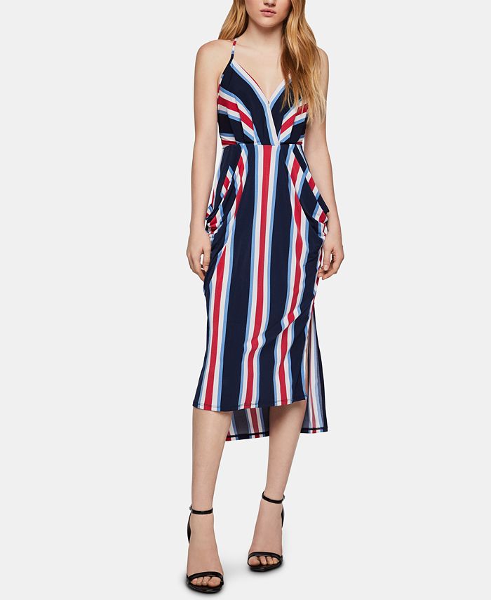 BCBGeneration Striped High Low Midi Dress Macy s