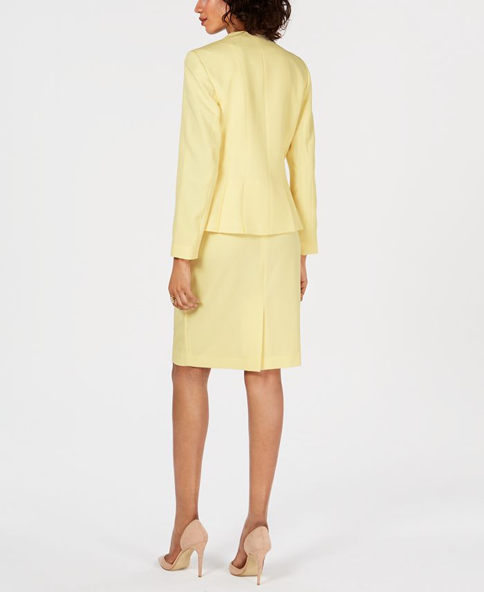 Le Suit Pleated-Waist Skirt Suit - Macy's