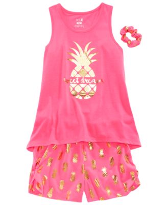 Max Olivia Little Big Girls Llama Print Pajama Top Blue Size Large main image 1