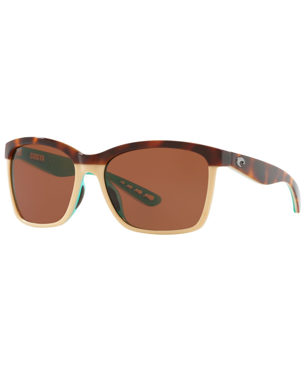 Costa Del Mar Polarized Sunglasses, Cdm Anaa 55 In Tortoise,copper