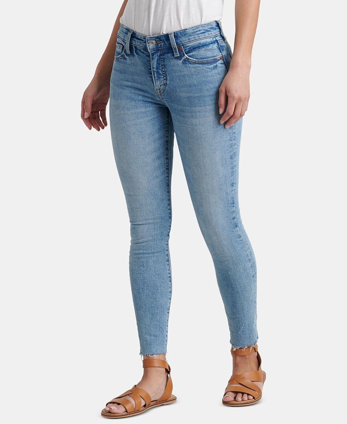 Lucky Brand Frayed-Hem Skinny Jeans - Macy's
