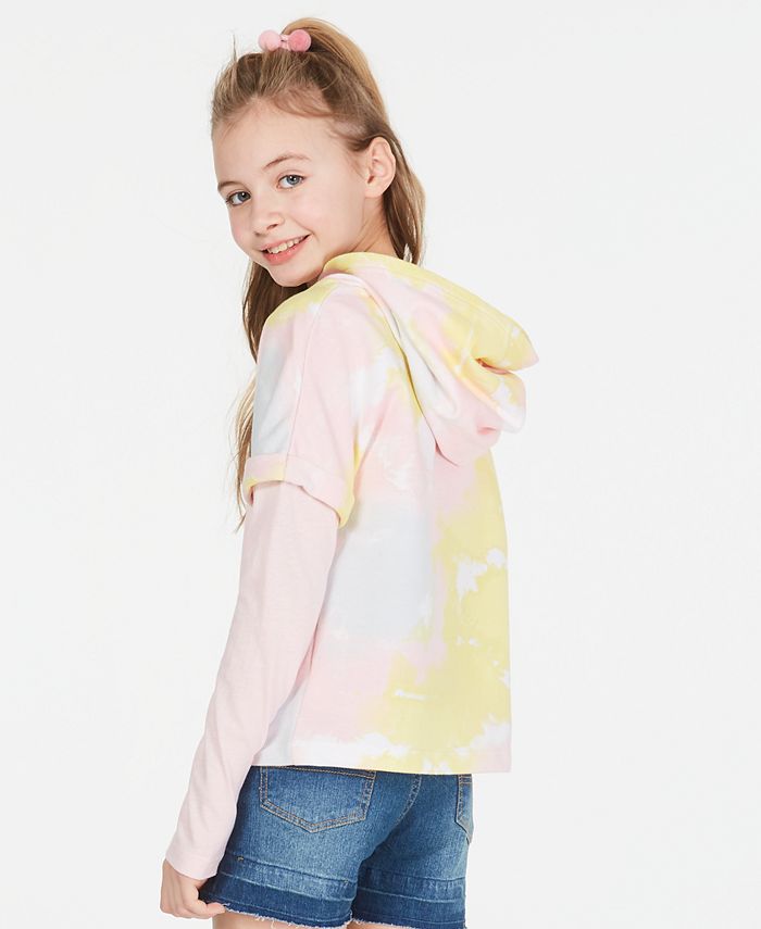 Epic Threads Big Girls Layered-Look Tie-Dyed Hoodie, Created for Macy's ...
