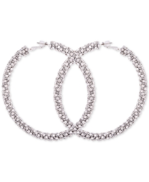 image of Guess Crystal Pave Large Hoop Earrings