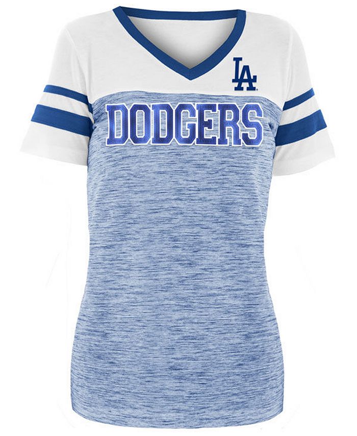 5th & Ocean Women's Los Angeles Dodgers Space Dye Sequin T-Shirt - Macy's