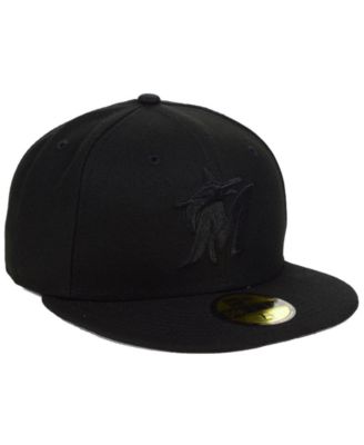 Miami Marlins Triple Black Custom 59FIFTY Fitted Cap