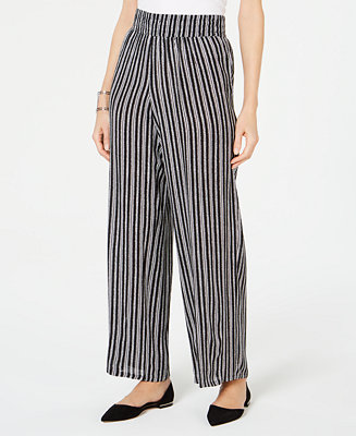 JM Collection Petite Striped Wide-Leg Pants, Created for Macy's - Macy's