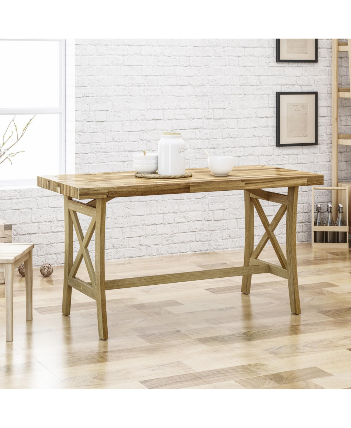 Shop Noble House Tuomo Traditional Acacia Wood Desk In No Color