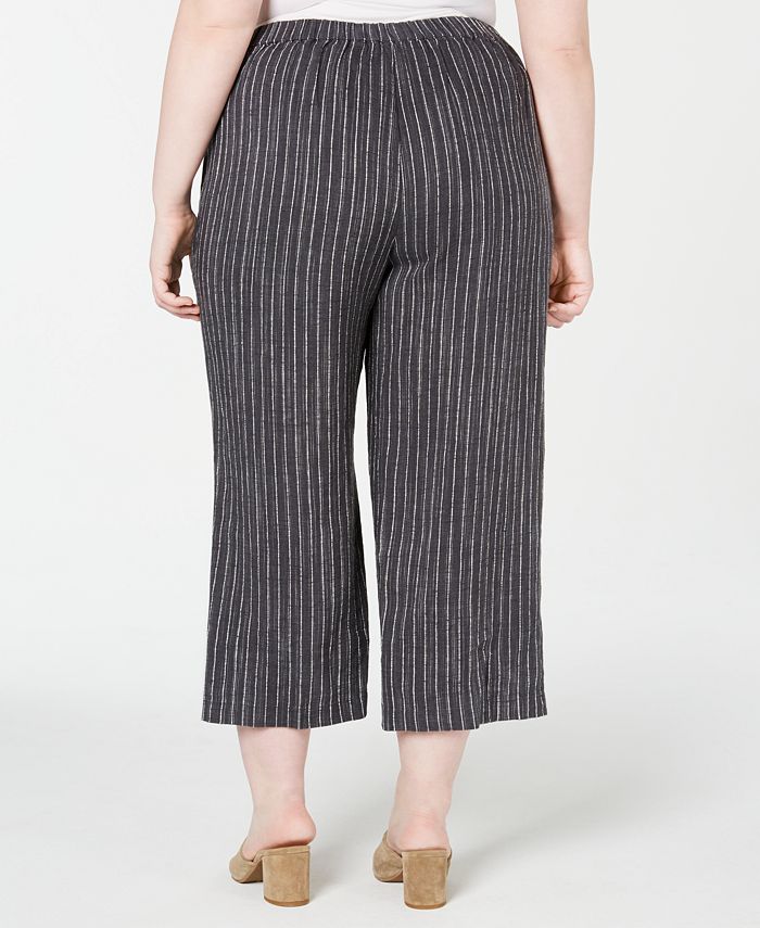 Eileen Fisher Plus Size Wide-Leg Cropped Pants - Macy's
