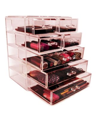 6 Drawer Acrylic Makeup Organizer Case for Cosmetics, Makeup and jewelry - Drawers with Diamond Detail