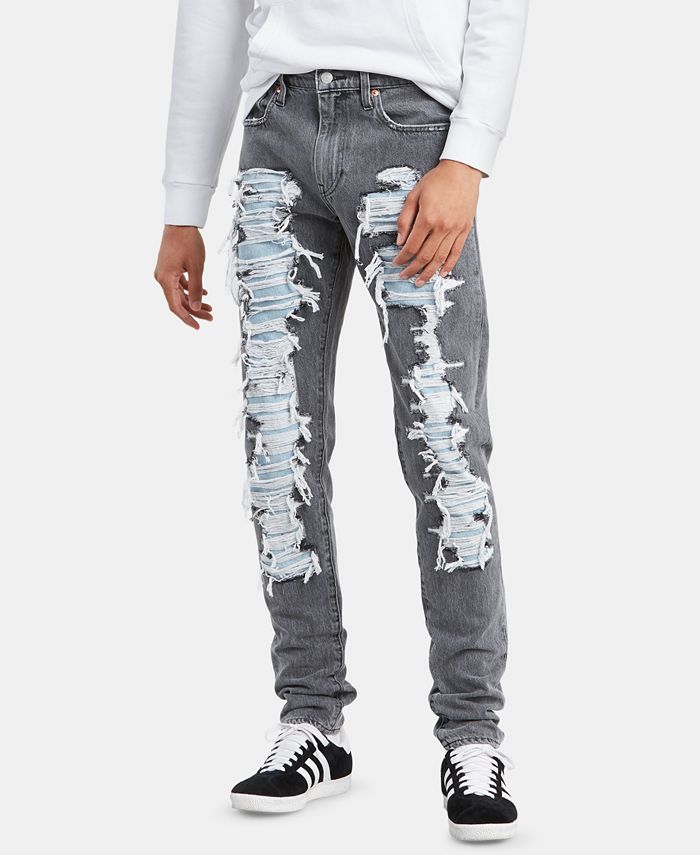 Levi's Men's Heavily Ripped Tapered Fit Stacked Jeans - Macy's