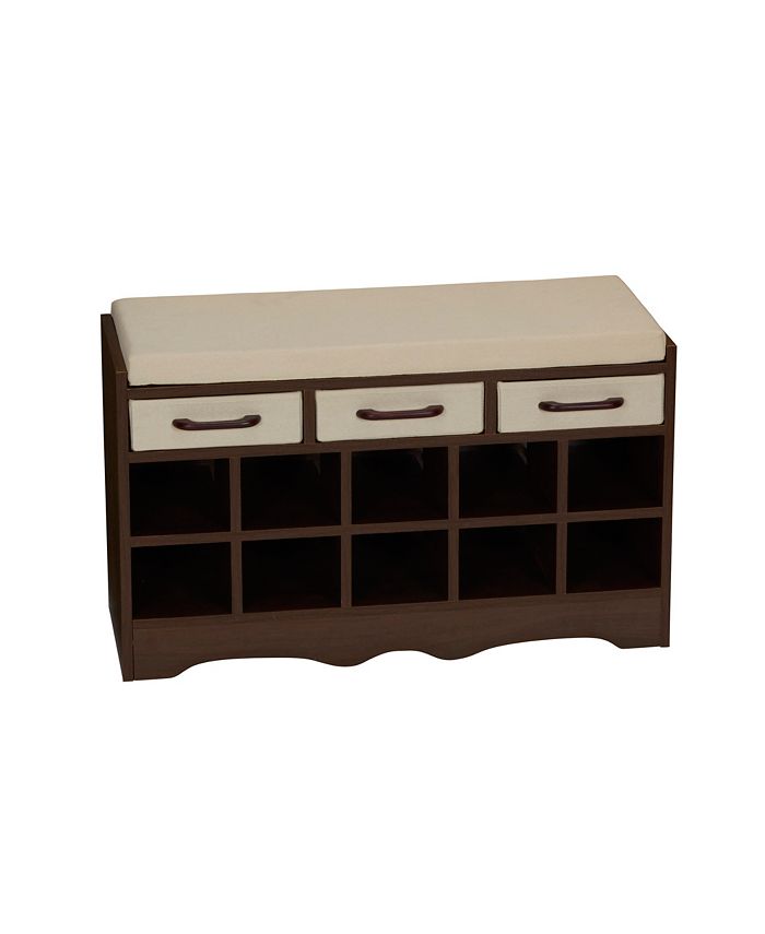 Household Essentials Entryway Storage Bench Seat with Shoe Cubbies Macy's