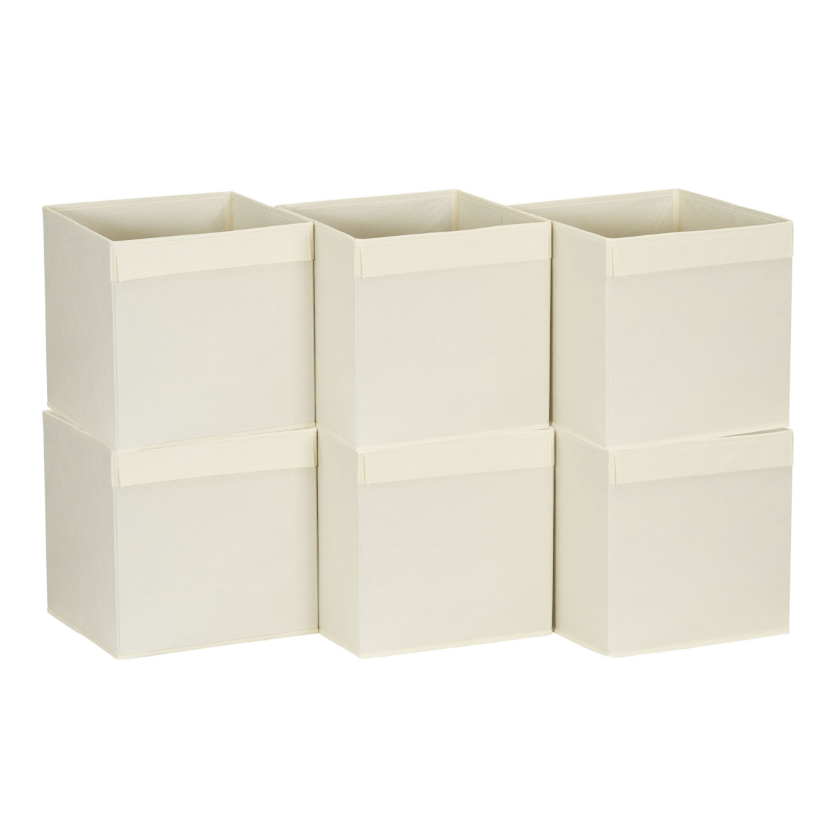 Lip Pull Collapsible Fabric Cube, Natural - Natural