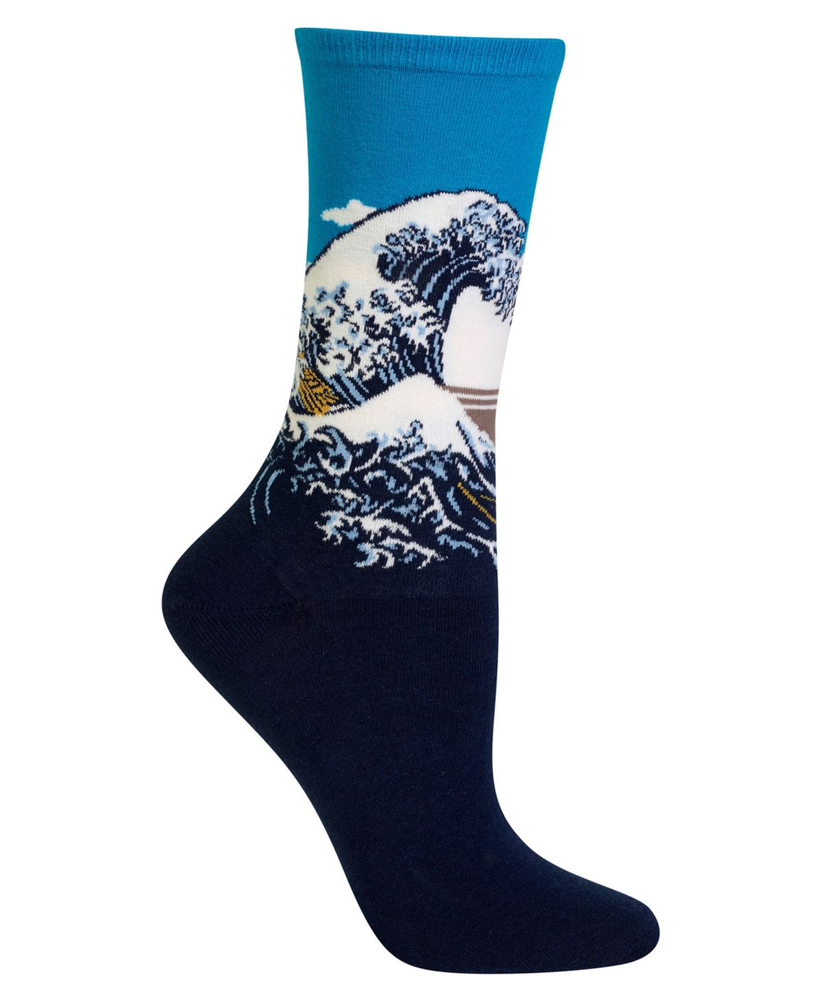Women's Hokusai's Great Wave Fashion Crew Socks - Marine