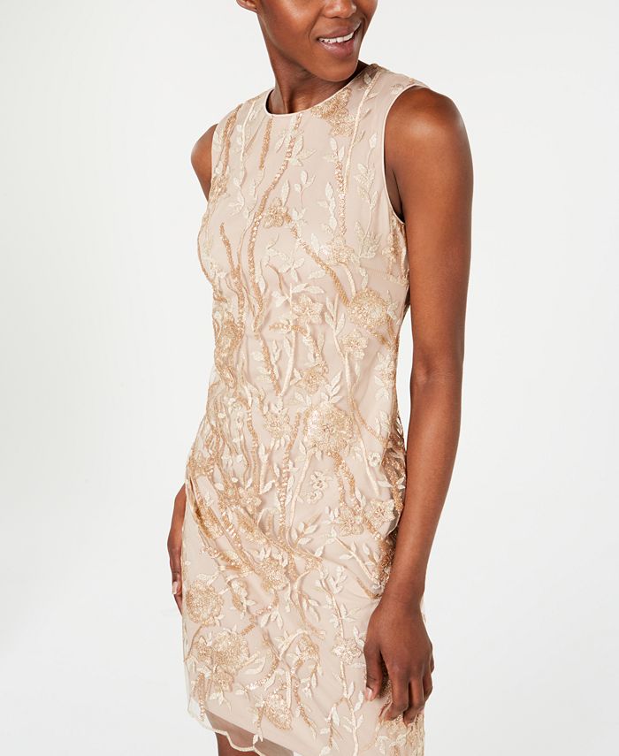Calvin Klein Sequined Embroidered Sheath Dress & Reviews - Dresses ...