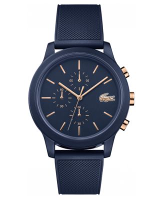 Lacoste - Men's Chronograph 12.12 Blue Rubber Strap Watch 42mm