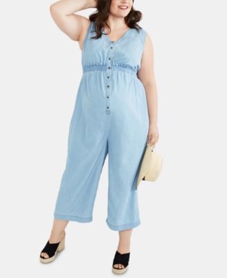 plus size chambray jumpsuit