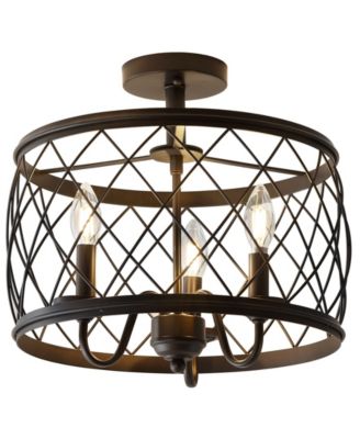 Eleanor 3-Light Metal LED Semi Flush Mount Ceiling Light