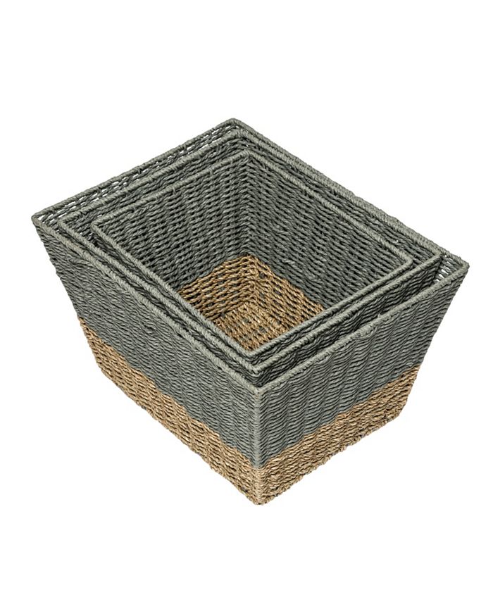Honey Can Do Set of 3 Square Nesting Seagrass Baskets Macy's