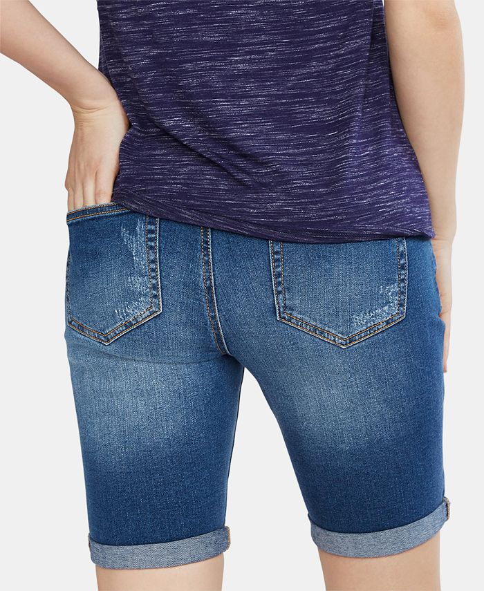 Motherhood Maternity Cuffed Bermuda Denim Shorts Macy's