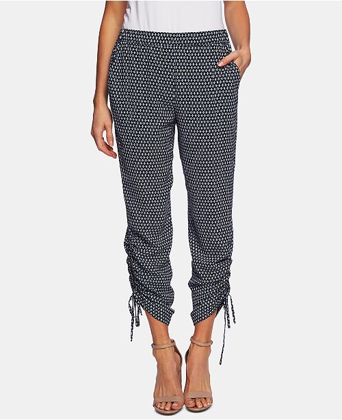 CeCe Printed Drawstring TieHem Cropped Pants & Reviews Pants