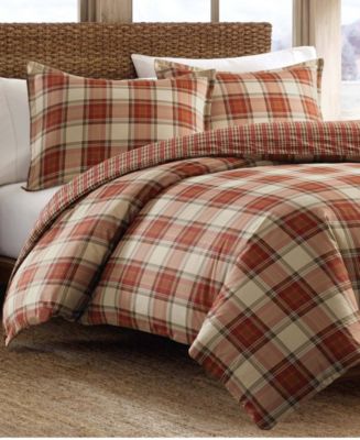 Eddie Bauer Edgewood Plaid Down Alternative Comforter Sets Bedding In Multi Red