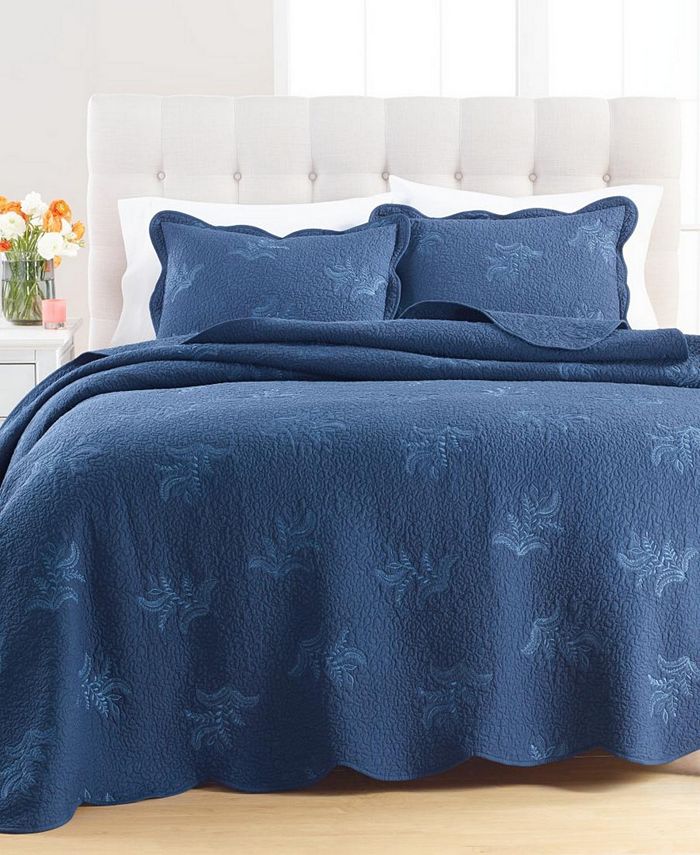 Martha Stewart Collection CLOSEOUT! Stenciled Leaves Twin/Twin XL Quilt