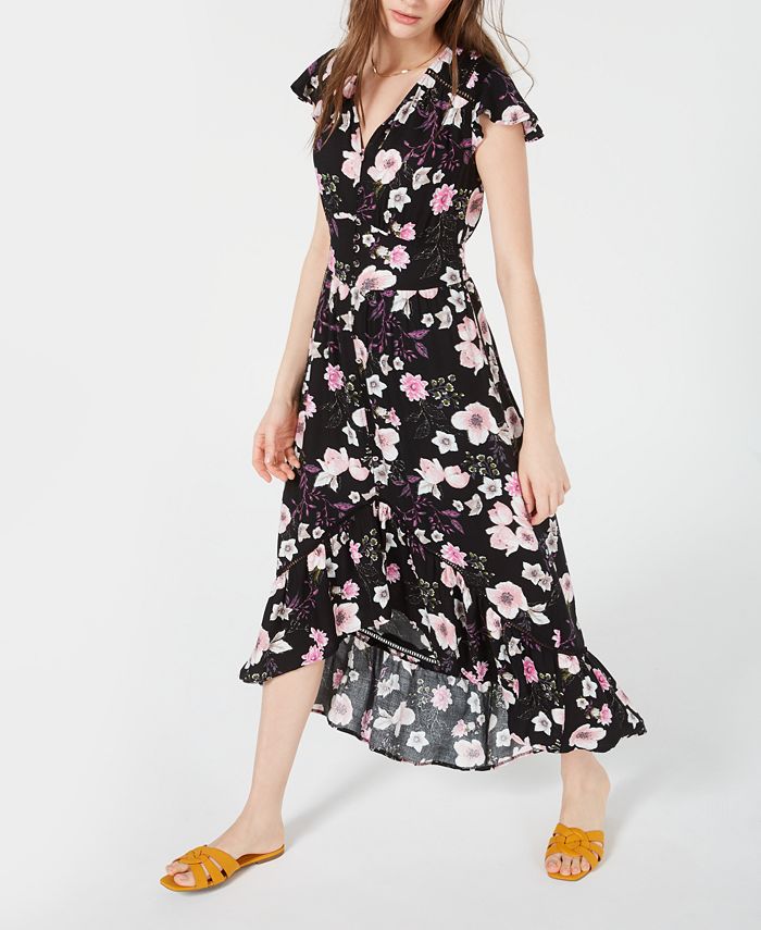American Rag Juniors' Floral-Print High-Low Maxi Dress, Created for ...