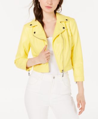 GUESS - 3/4-Sleeve Faux Leather Moto Jacket