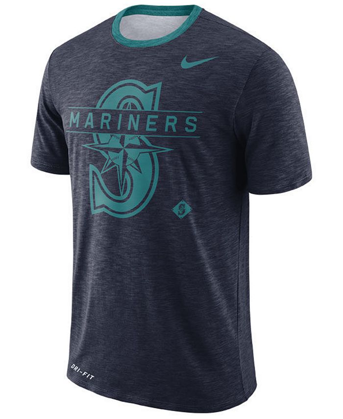 Nike Men's Seattle Mariners Dry Slub Stripe Logo T-Shirt - Macy's