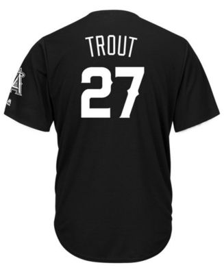 Men's Mike Trout Los Angeles Angels Black Gold & White Gold Jersey